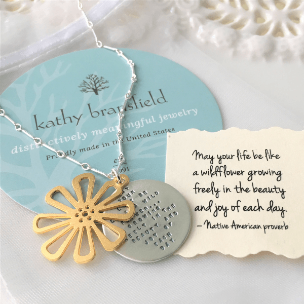 May Your Life Be Like a Wildflower Sterling Silver Necklace | Native American Blessing | Kathy Bransfield