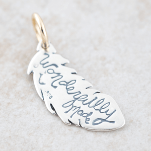 Sterling Silver Feather Pendant Necklace | Wonderfully Made | Psalm 139:14
