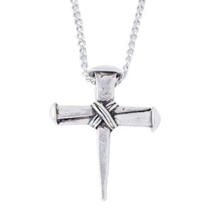 Pewter Cross of Nails Necklace
