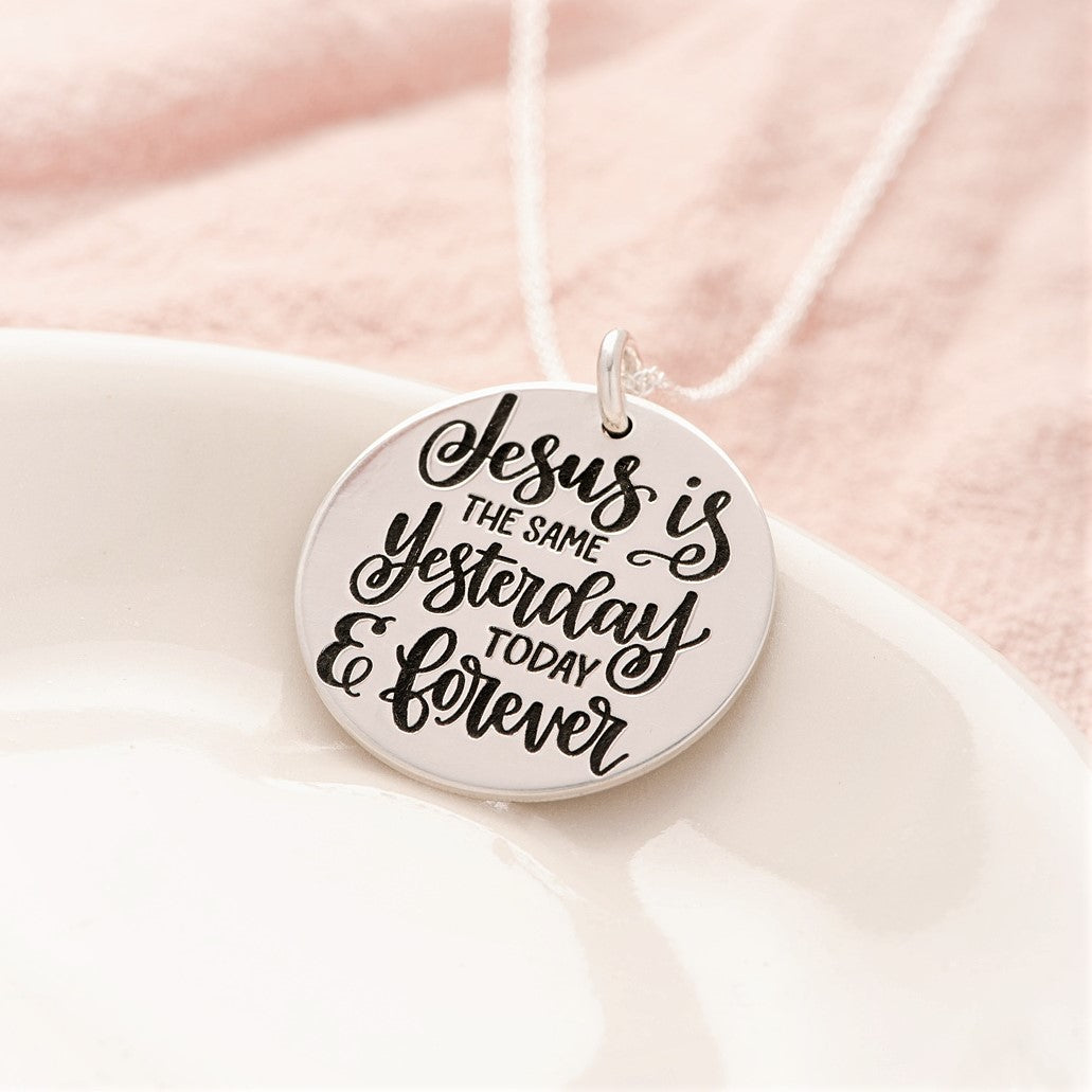 Sterling Silver Pendant Necklace | Yesterday, Today, Forever
