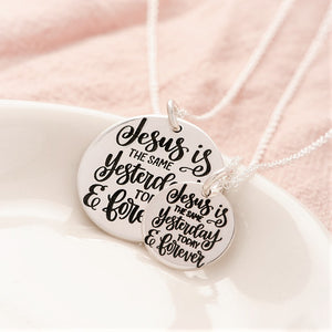 Sterling Silver Pendant Necklace | Yesterday, Today, Forever