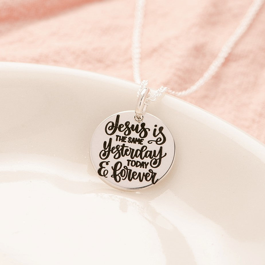 Sterling Silver Pendant Necklace | Yesterday, Today, Forever