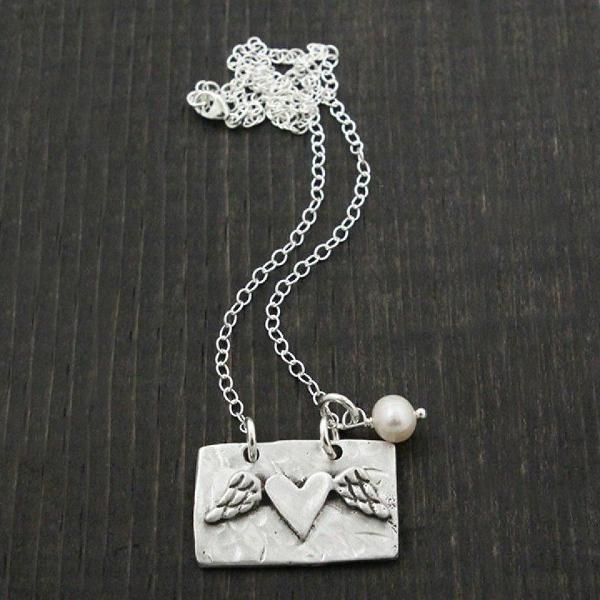 The Vintage Pearl Double Sided Memorial Necklace | A Piece Of My Heart Is In Heaven