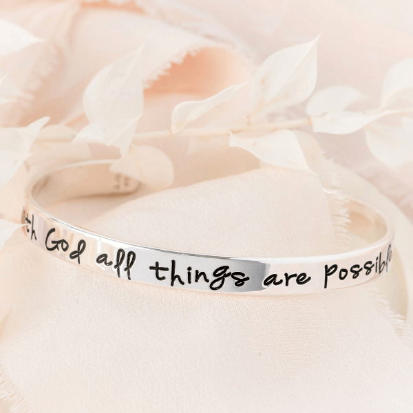 Good Work(s) Matthew 19:26 Bracelet - Women's Jewelry in Stardust Peach Good Work(s) Matthew 19:26 Bracelet - Women's Jewelry in Stardust Peach