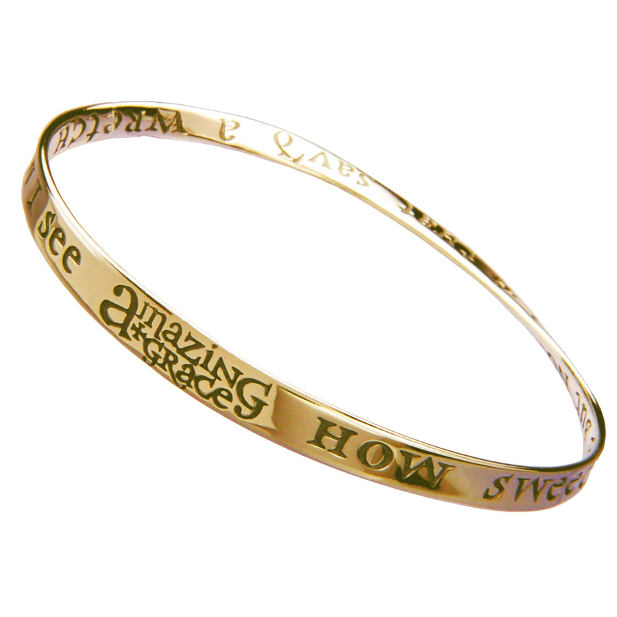 14k Gold Amazing Grace Mobius Bangle Bracelet