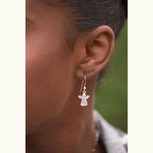 Sterling Silver Guardian Angel Earrings | Psalm 91:11