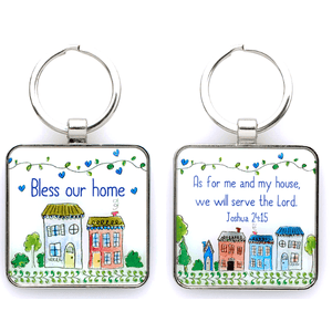 Bless Our Home Keychain | Joshua 24:15