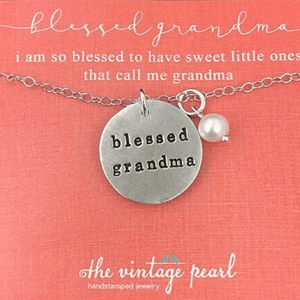 Blessed Mom Fine Pewter Necklace | The Vintage Pearl