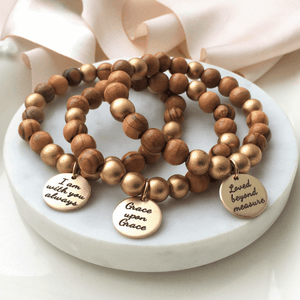 Holy Land Olive Wood Bracelet II | Engraved Scripture & Custom Options