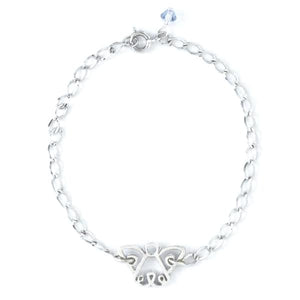 Sterling Silver Child's Bracelet | Sapphire Crystal Angel | 6 1/2"