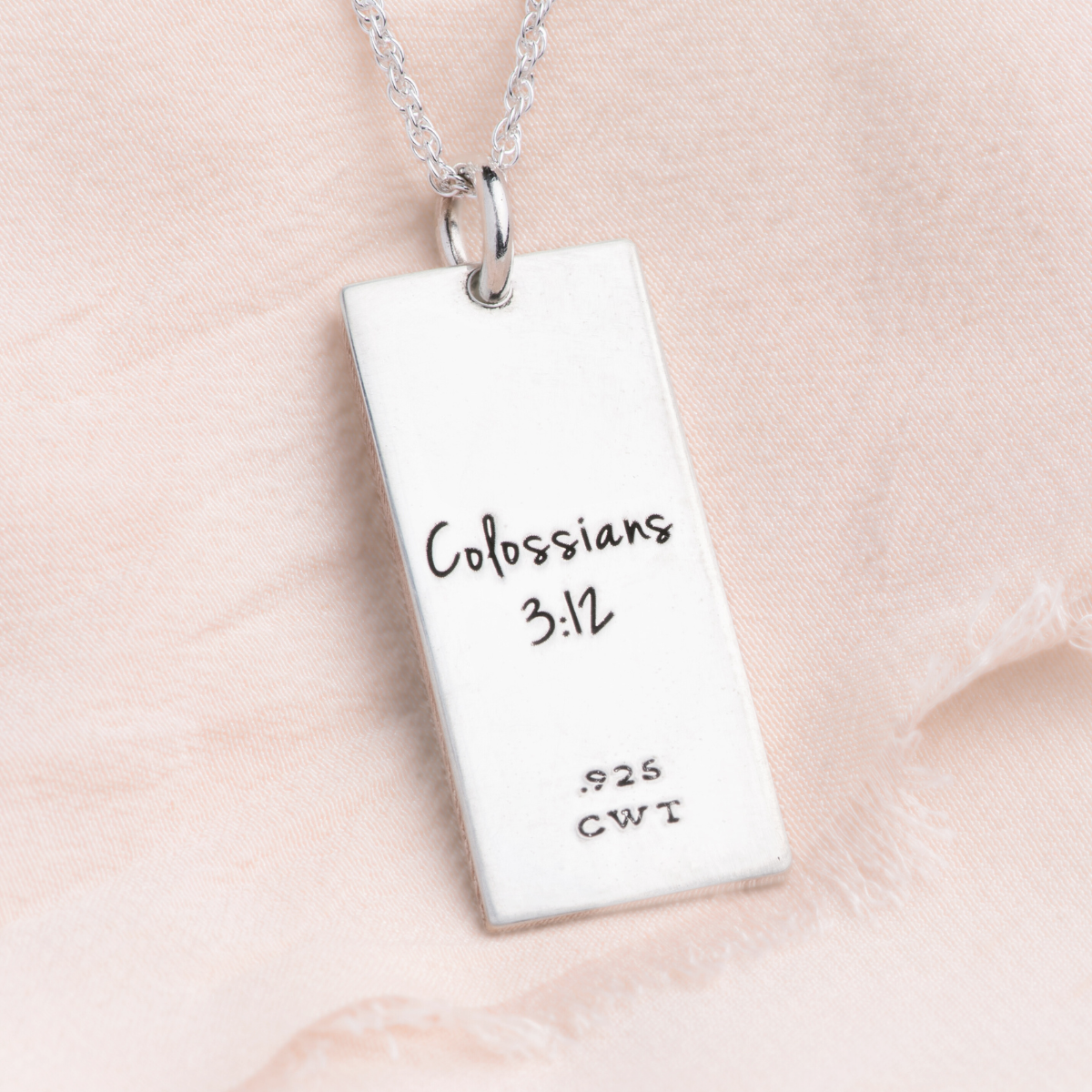 Sterling Silver Colossians 3:12 Pendant Necklace | Clothe Yourselves with Compassion