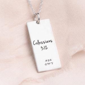 Sterling Silver Colossians 3:12 Pendant Necklace | Clothe Yourselves with Compassion
