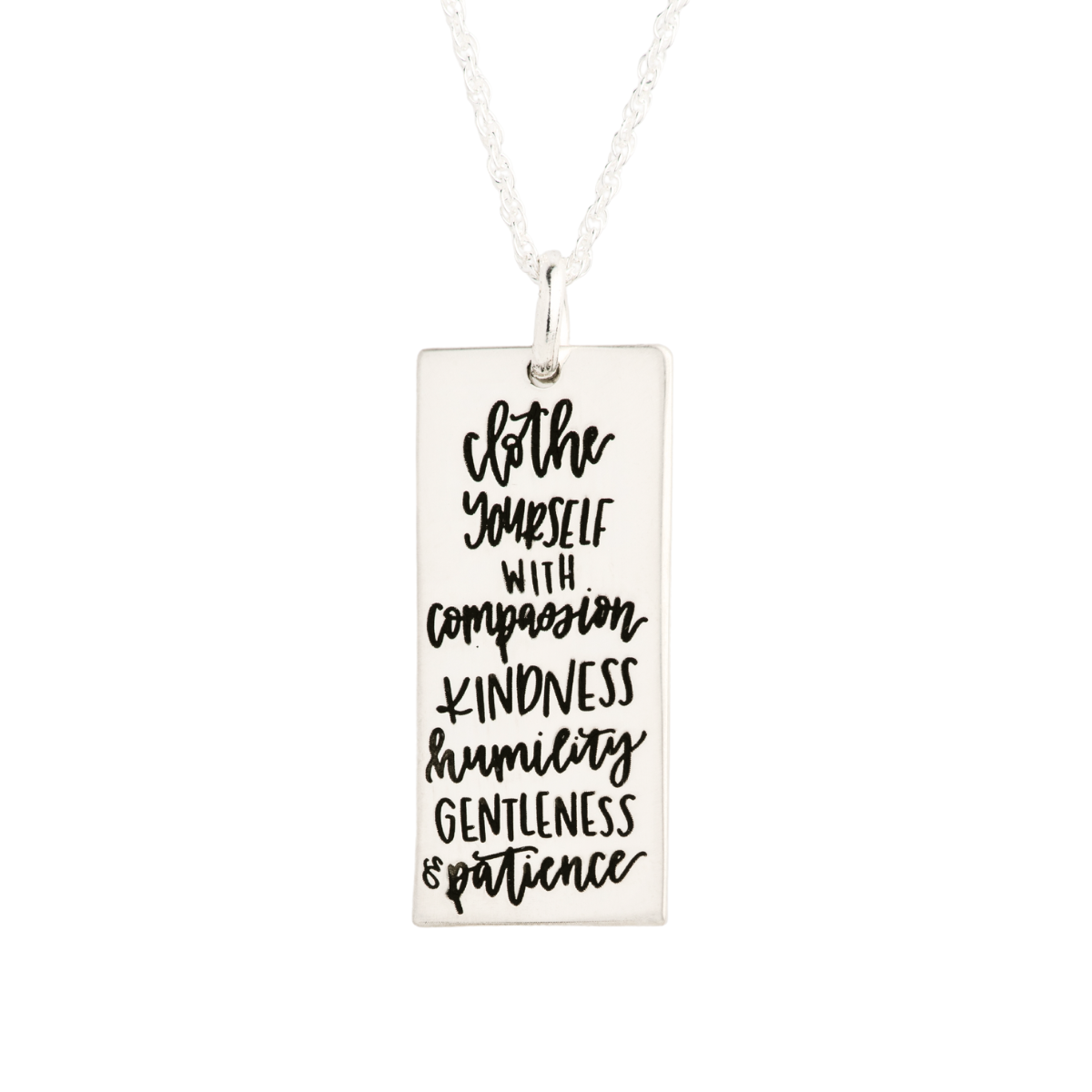 Sterling Silver Colossians 3:12 Pendant Necklace | Clothe Yourselves with Compassion