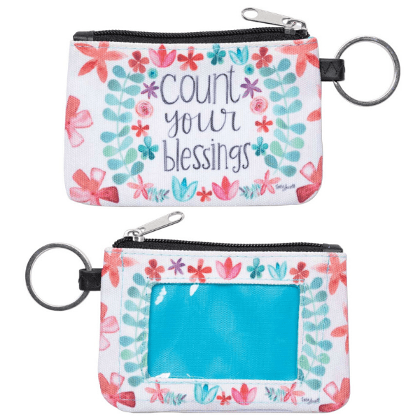 Count Your Blessings Coin Purse ID Wallet Keychain