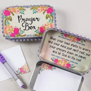 Natural Life Prayer Box | Cream with Pink Roses