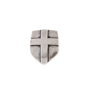 Fine Pewter Cross Shield Lapel Pin