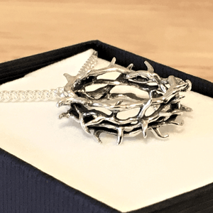 Sterling Silver Crown of Thorns Pendant Necklace