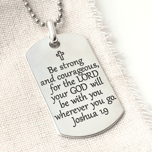 Men's Sterling Silver Custom Engraved Dog Tag Necklace | Smooth Edge