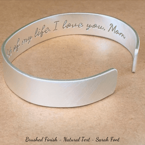 Men's Sterling Silver Custom Engraved Heavy Cuff Bracelet | 1/2" Wide