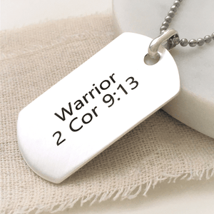 Men's Sterling Silver Custom Engraved Dog Tag Necklace | Smooth Edge