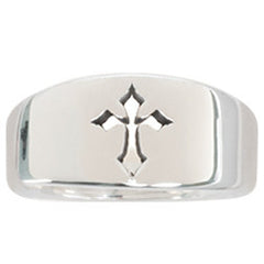 Sterling Silver Men s Cut Out Pointed Cross Ring Clothed with Truth