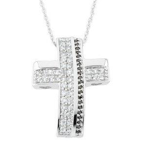 Sterling Silver CZ Cross Necklace Beauty from Ashes
