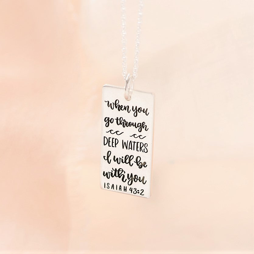 Sterling Silver Deep Waters Pendant Necklace | Isaiah 43:2