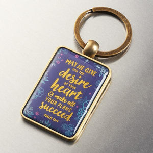 Scripture Verse Keychain | The Desire of Your Heart | Psalm 20:4