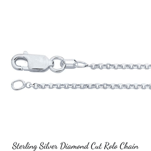 Sterling Silver Diamond Cut Rolo Chain