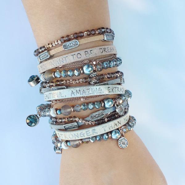 Good Works Make A Difference Crystal & Leather Inspirational Bracelets -  Clothed with Truth