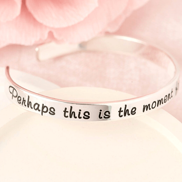 Esther 4:14 Sterling Silver Engraved Scripture Verse Cuff Bracelet