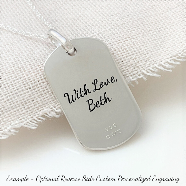 Sterling Silver Dog Tag Necklace Psalm 91 11 Angels Guard You Clothed with Truth