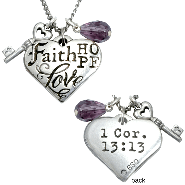 Fine Pewter 1 Corinthians 13 Necklace | Faith Hope Love