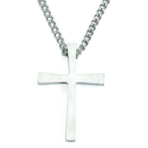 Fine Pewter Flared Cross Necklace