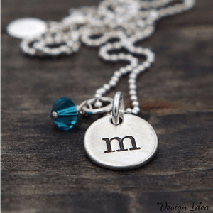 Fine Pewter Initial Charms | Alphabet Letter Disc Charm