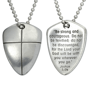 Shield of Faith Necklace | Joshua 1:9 | Be Strong and Courageous
