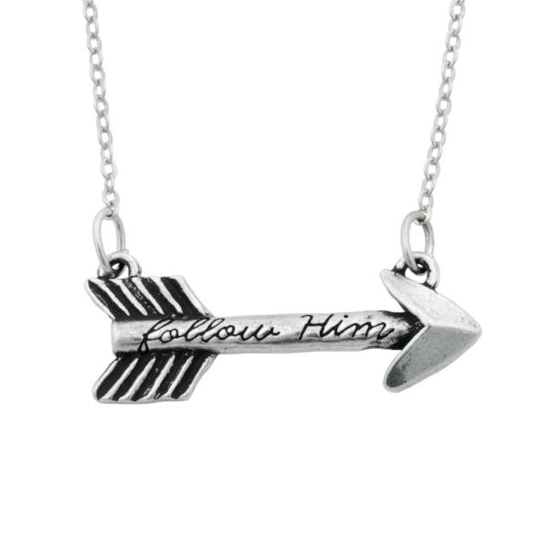 Handcrafted Fine Pewter Arrow Necklace | Follow Him