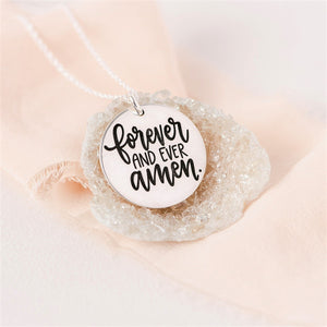 Sterling Silver Forever and Ever Amen Pendant Necklace | Ephesians 3:20-21