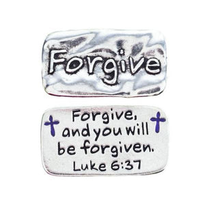 Fine Pewter Scripture Verse Pocket Token | Forgive | Luke 6:37