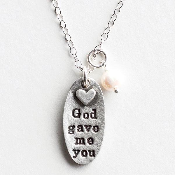 God Gave Me You Fine Pewter Necklace | The Vintage Pearl