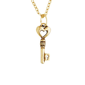 Children's Necklace | Heart Key with Cross