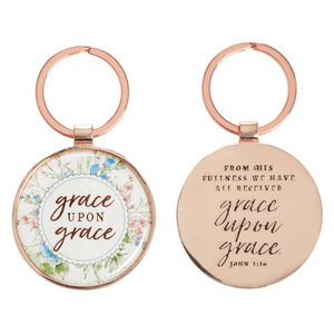 Grace Upon Grace Scripture Verse Keychain |  John 1:16