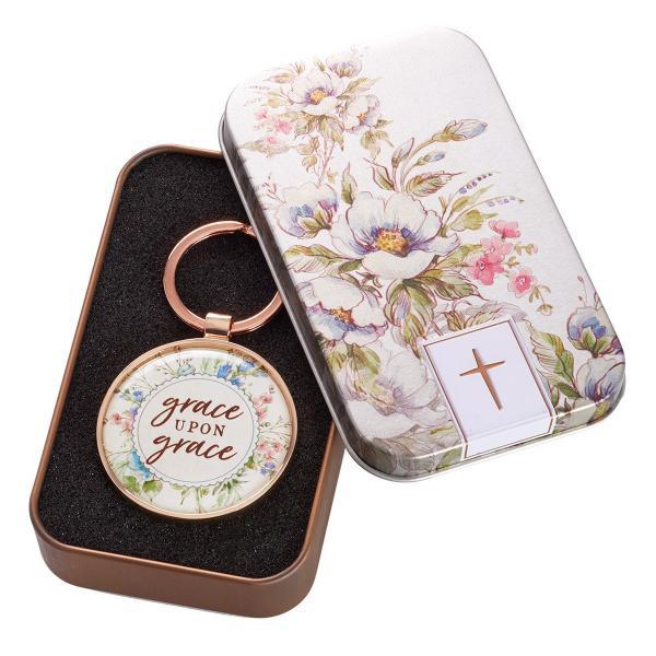Grace Upon Grace Scripture Verse Keychain |  John 1:16