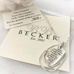 Faith Hope Love Sterling Silver Necklace | BB Becker | 1 Corinthians 13:13