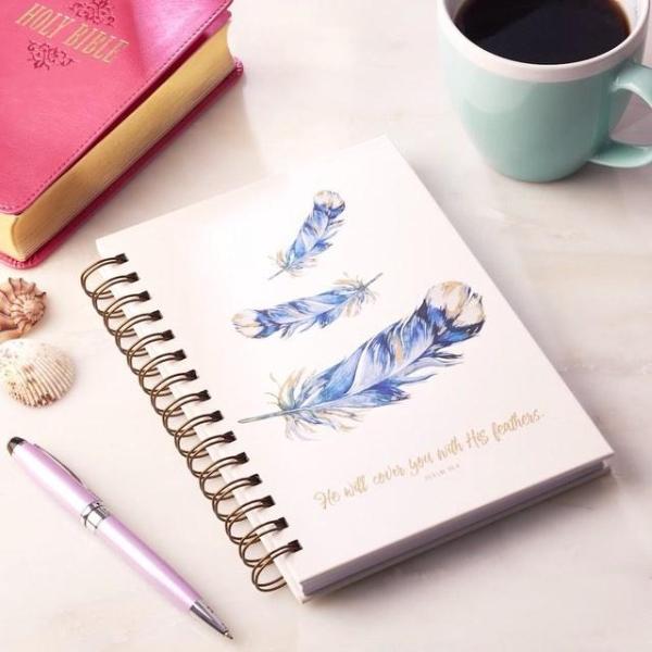 Feather pen and blank notebook page Stock Photo by haveseen