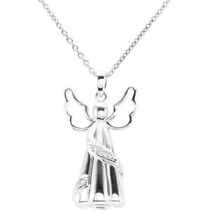 Sterling Silver Ash Holder Necklace | Heavenly Angel | Cremation Jewelry
