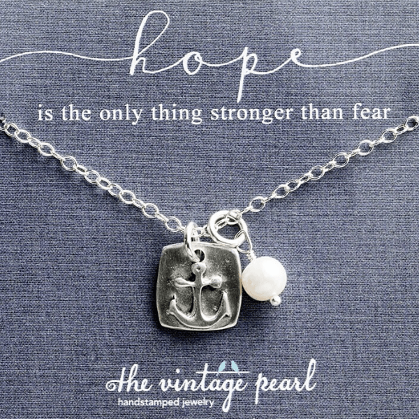 Hope in the Lord Fine Pewter Anchor Necklace | The Vintage Pearl