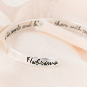 Hope Anchors the Soul Sterling Silver Engraved Cuff Bracelet | Hebrews 6:19