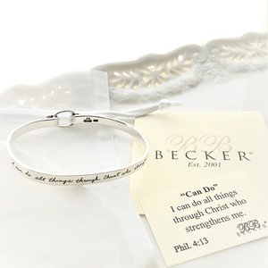 BB Becker Sterling Silver Philippians 4:13 Bracelet | I Can Do All Things Through Christ