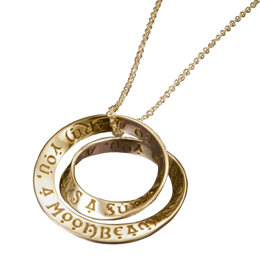 14k Gold Irish Blessing Double Mobius Necklace